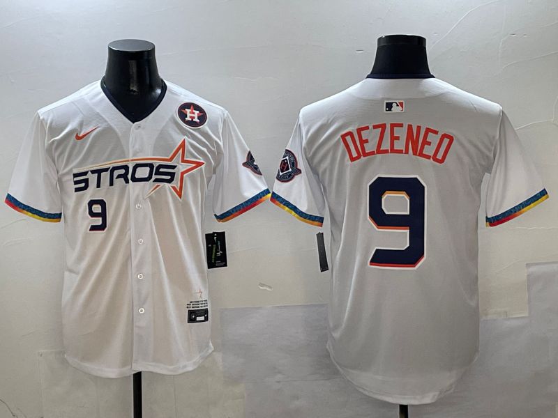 Men Houston Astros #9 Dezeneo White Fourth generation Joint Name Nike 2025 MLB Jersey style 5->houston astros->MLB Jersey